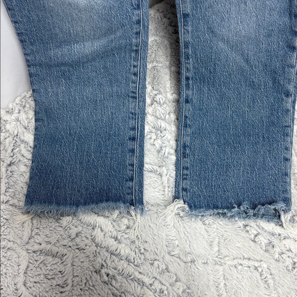 Madewell the perfect vintage Jean with raw hem ankle length medium wash size 28 - Picture 4 of 11